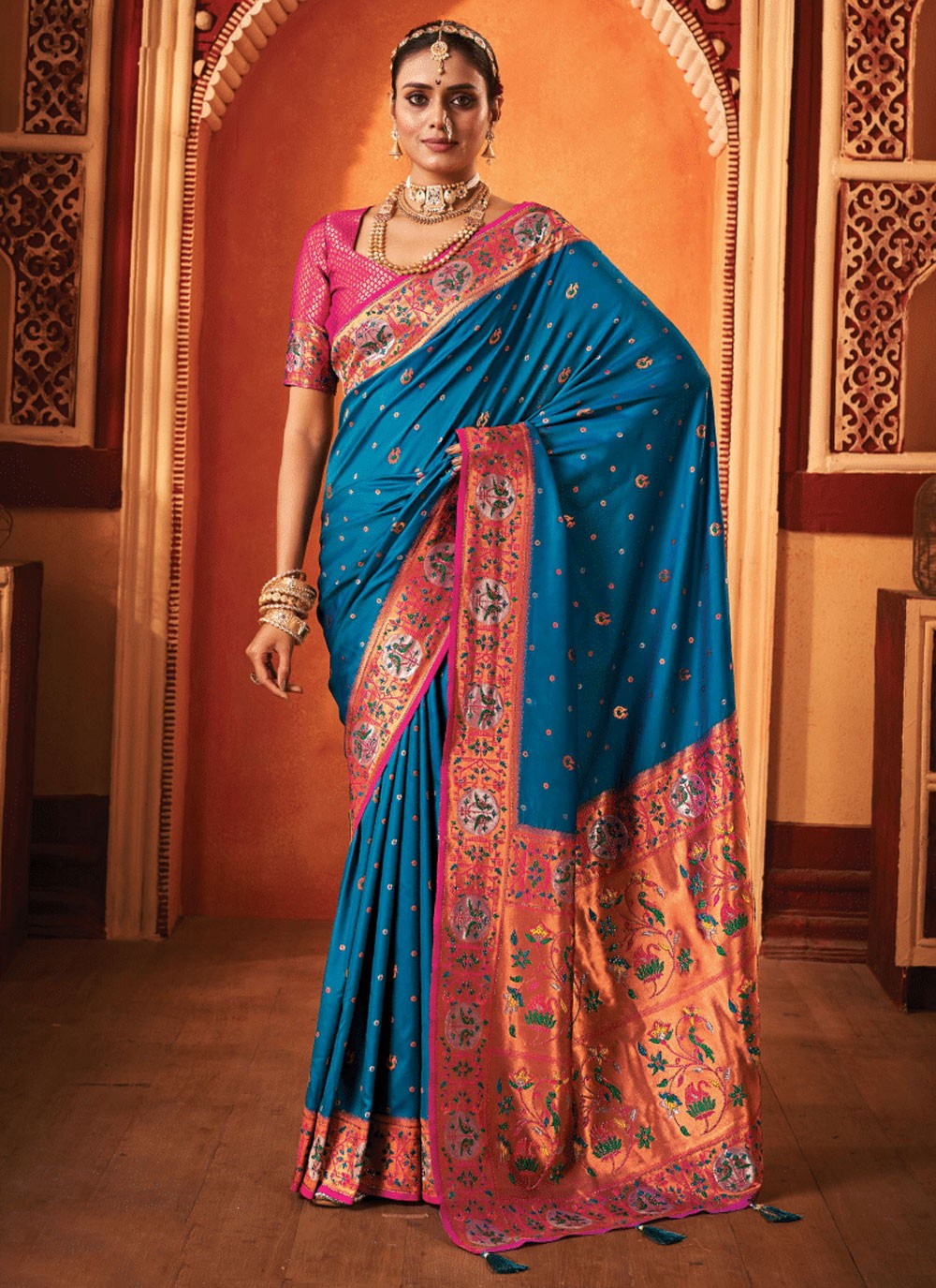 Classic Swarovski Banarasi Silk Saree - S6392