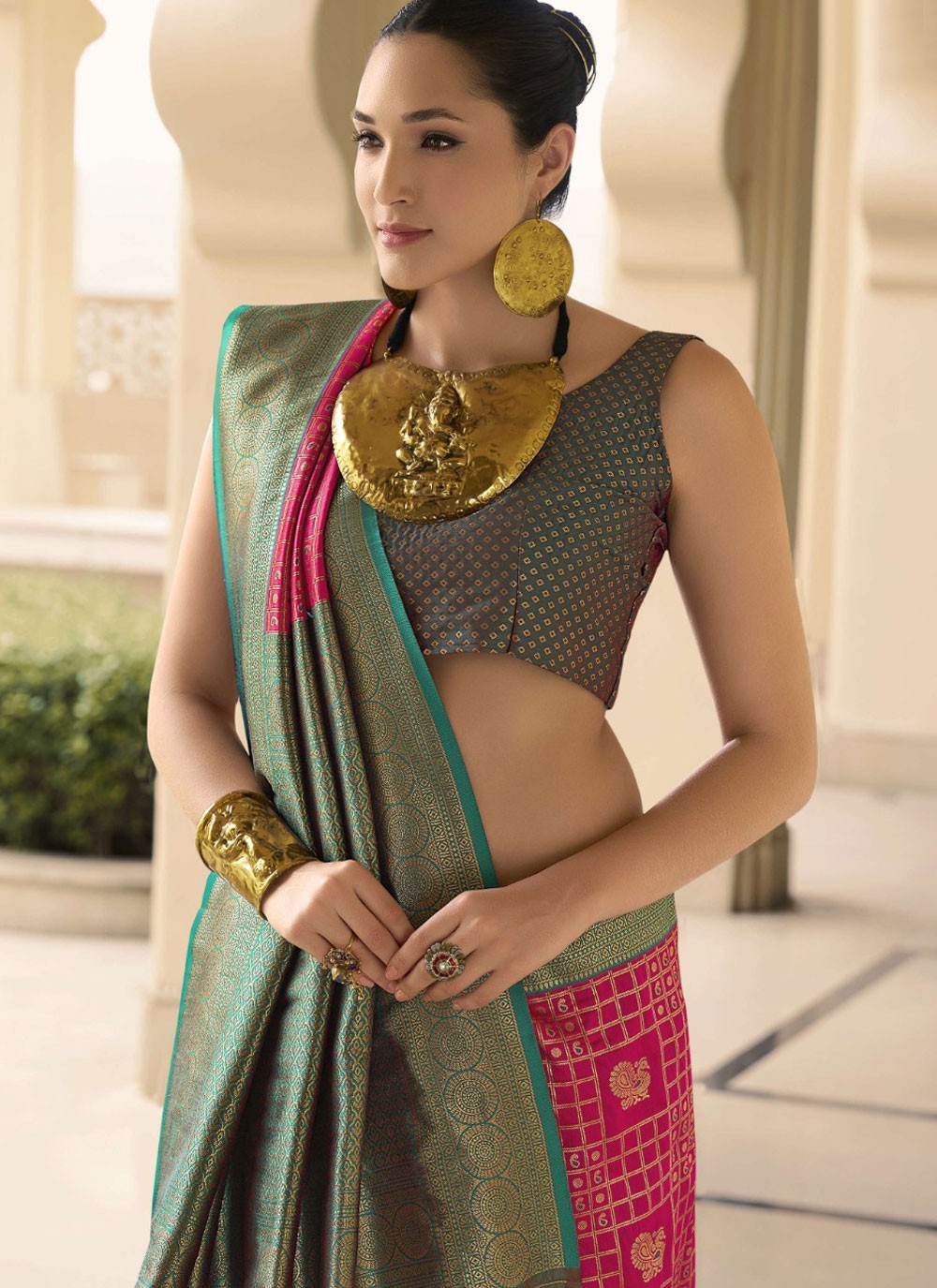 Classic Weaving Zari Banarasi Silk Beige Saree - S11078