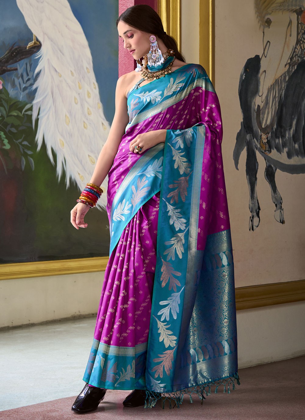 Classic Border Work Banarasi Silk Saree - S9704