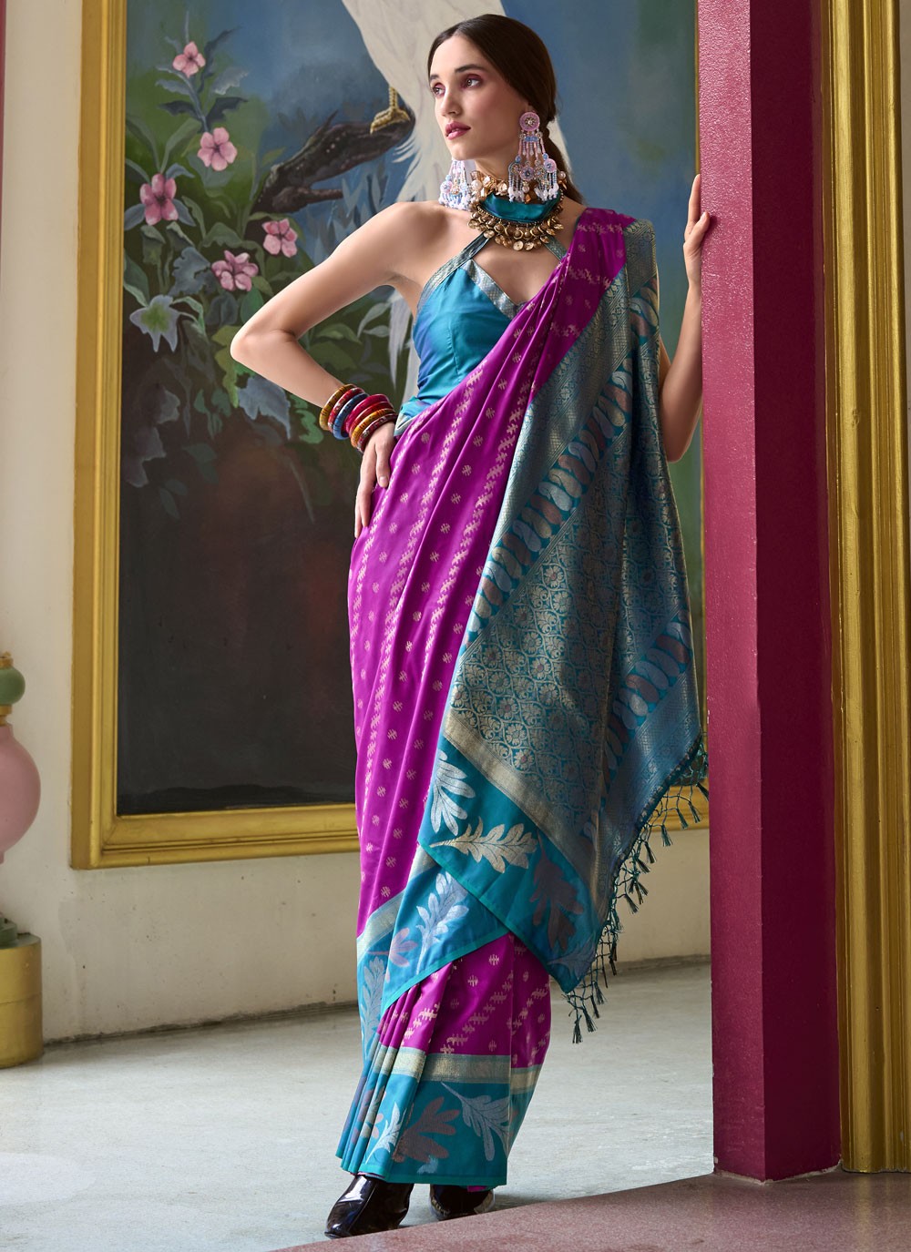 Classic Border Work Banarasi Silk Saree - S9704