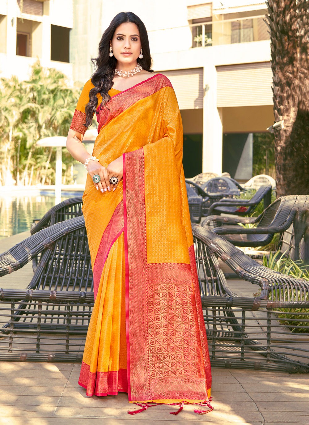 Traditional Weaving Zari Banarasi Silk Saree - S5493