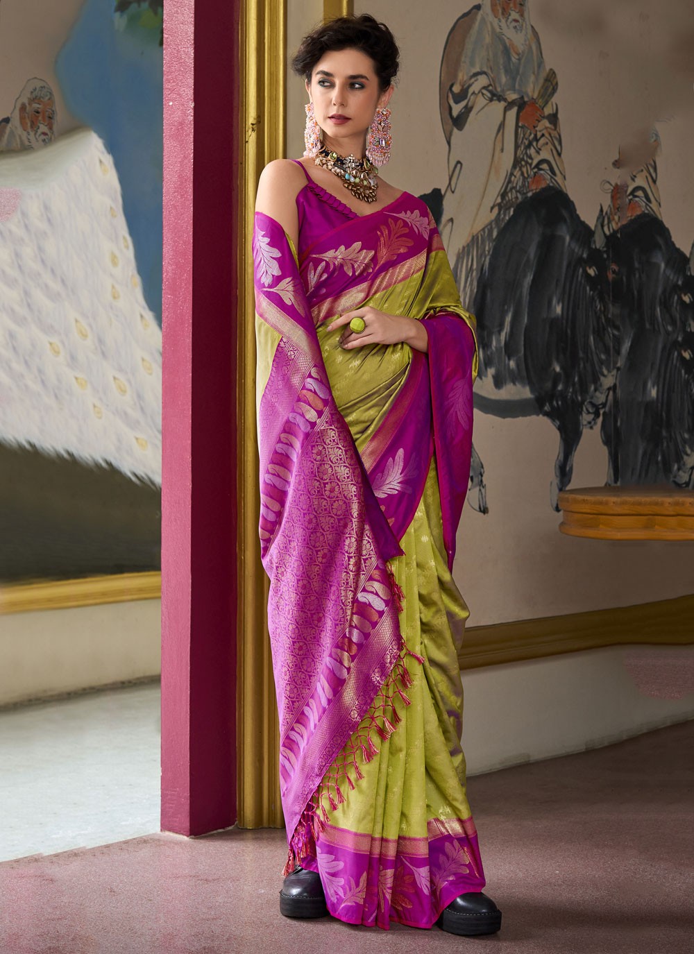 Classic Border Work Banarasi Silk Saree - S9704