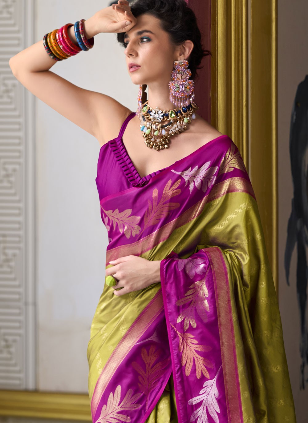 Classic Border Work Banarasi Silk Saree - S9704