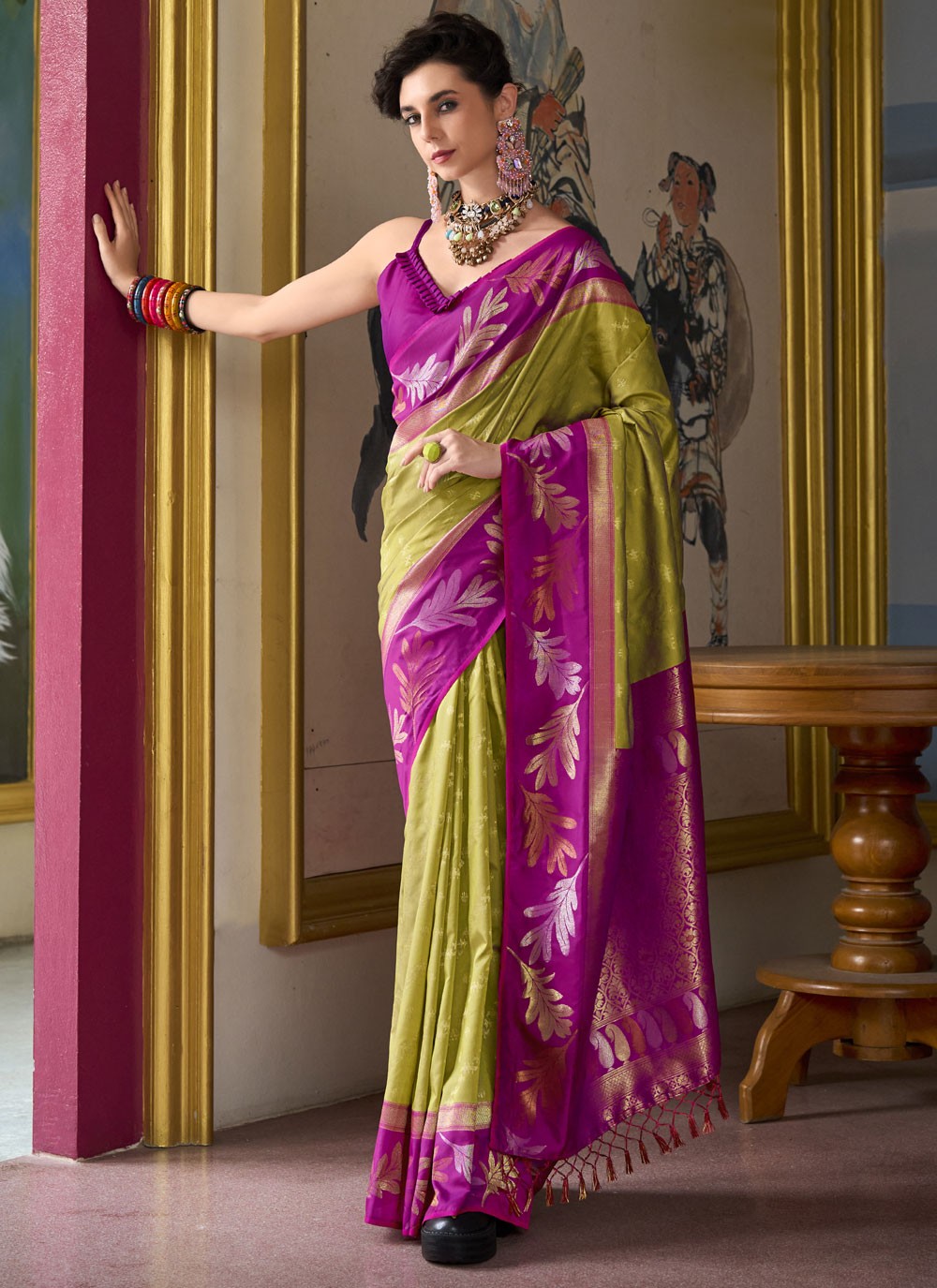 Classic Border Work Banarasi Silk Saree - S9704