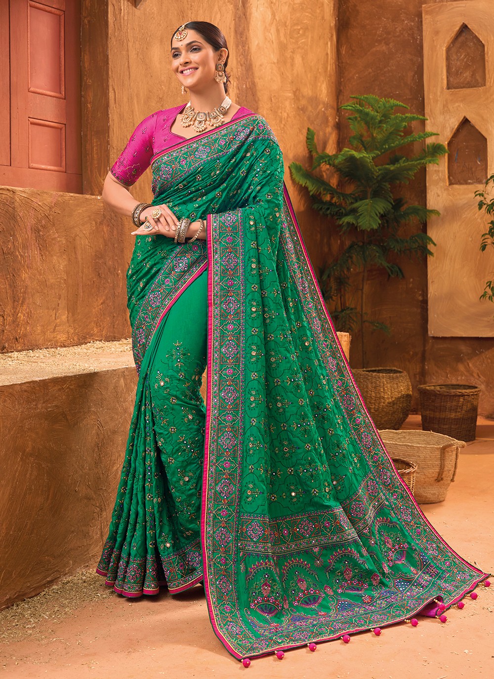 Trendy Cutdana Banarasi Silk Saree - S5228