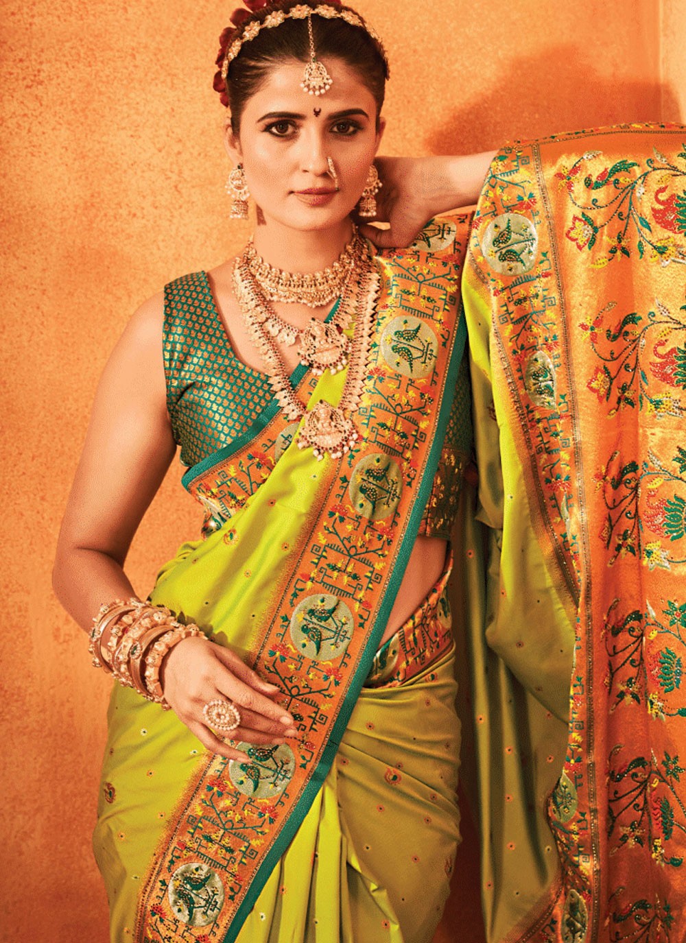 Classic Swarovski Banarasi Silk Saree - S6392