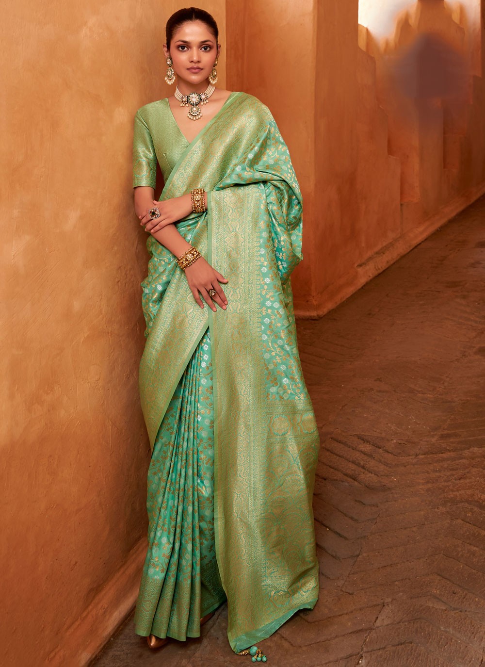 Classic Jaal Banarasi Silk Saree - S10279