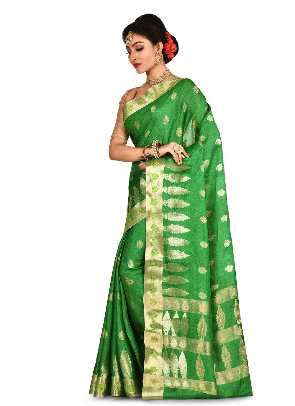 Contemporary Weaving Zari Banarasi Silk Saree - S0376