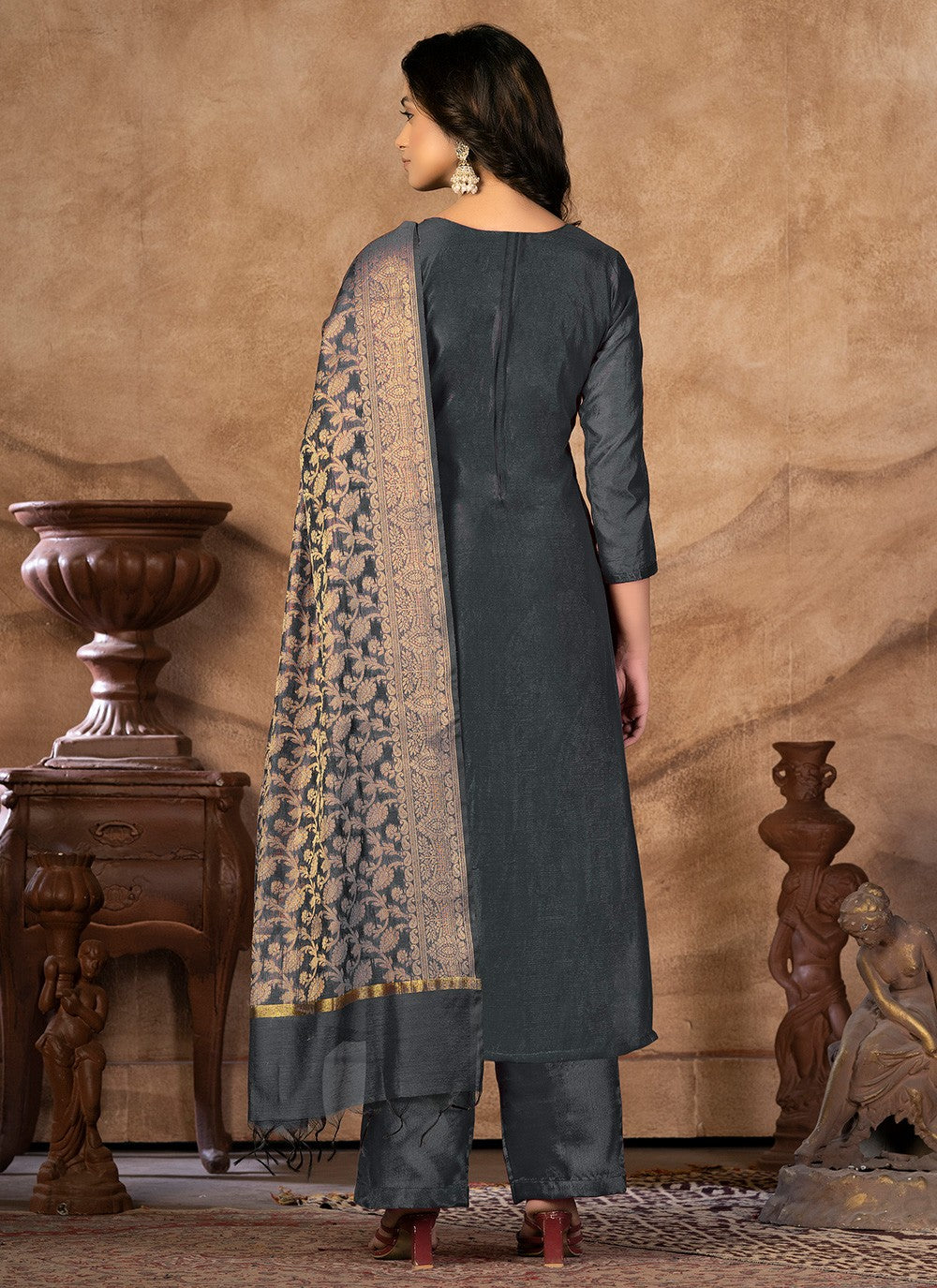 Banarasi Silk Palazzo Suit - T1118