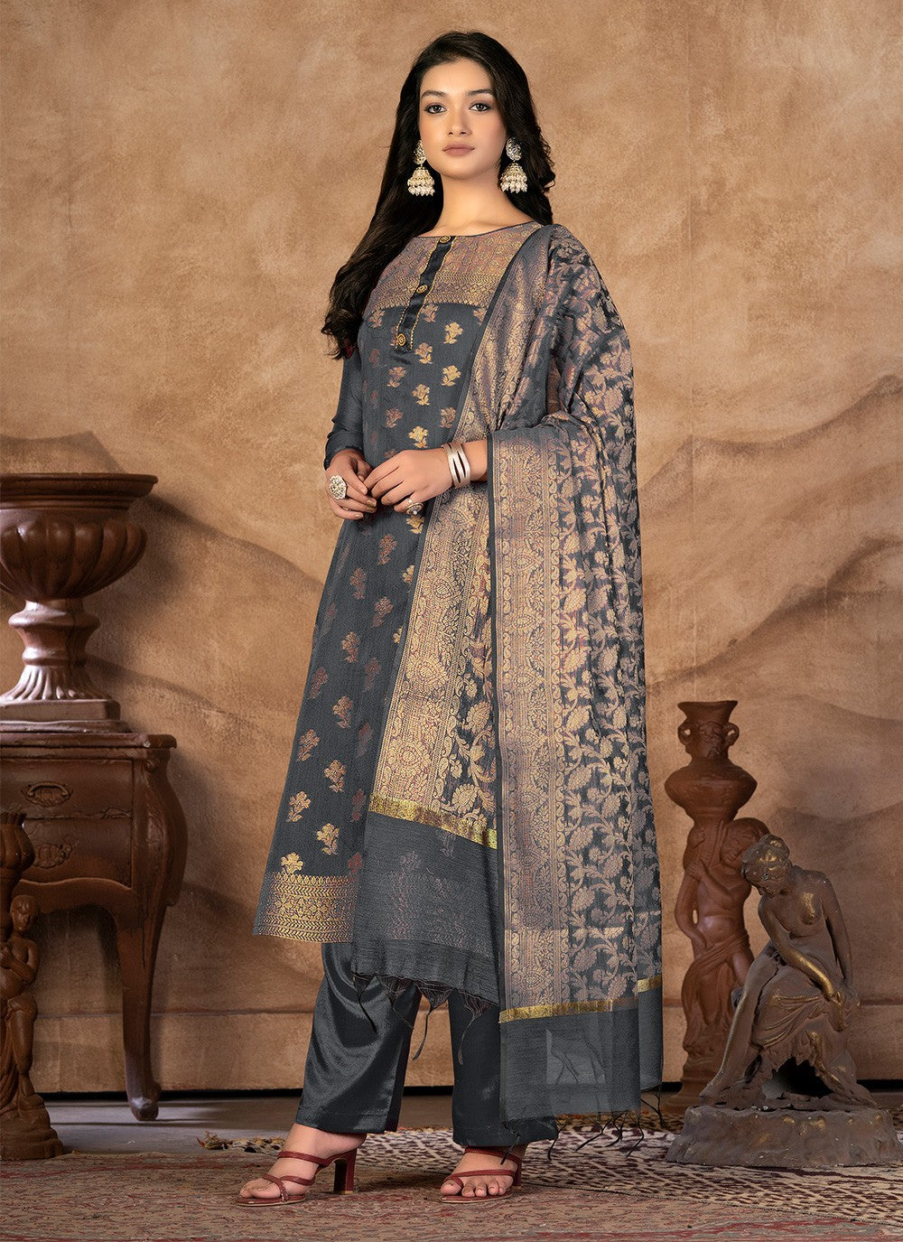 Banarasi Silk Palazzo Suit - T1118