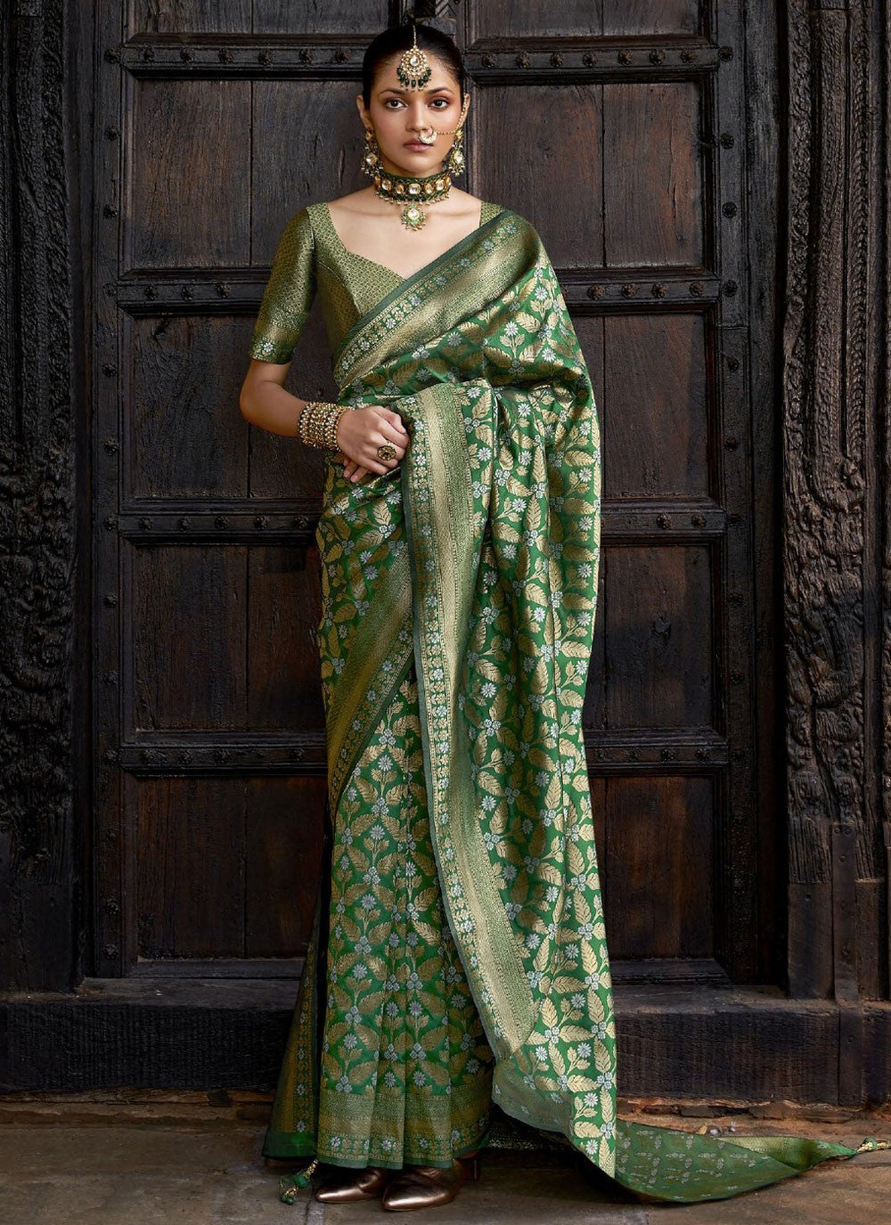 Classic Jaal Banarasi Silk Saree - S9970