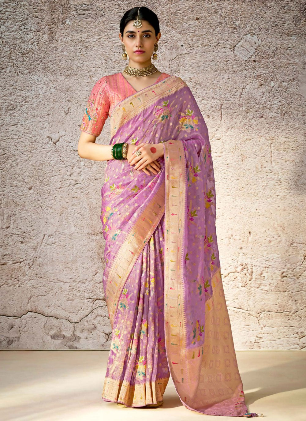 Classic Thread Banarasi Silk Saree - S8785