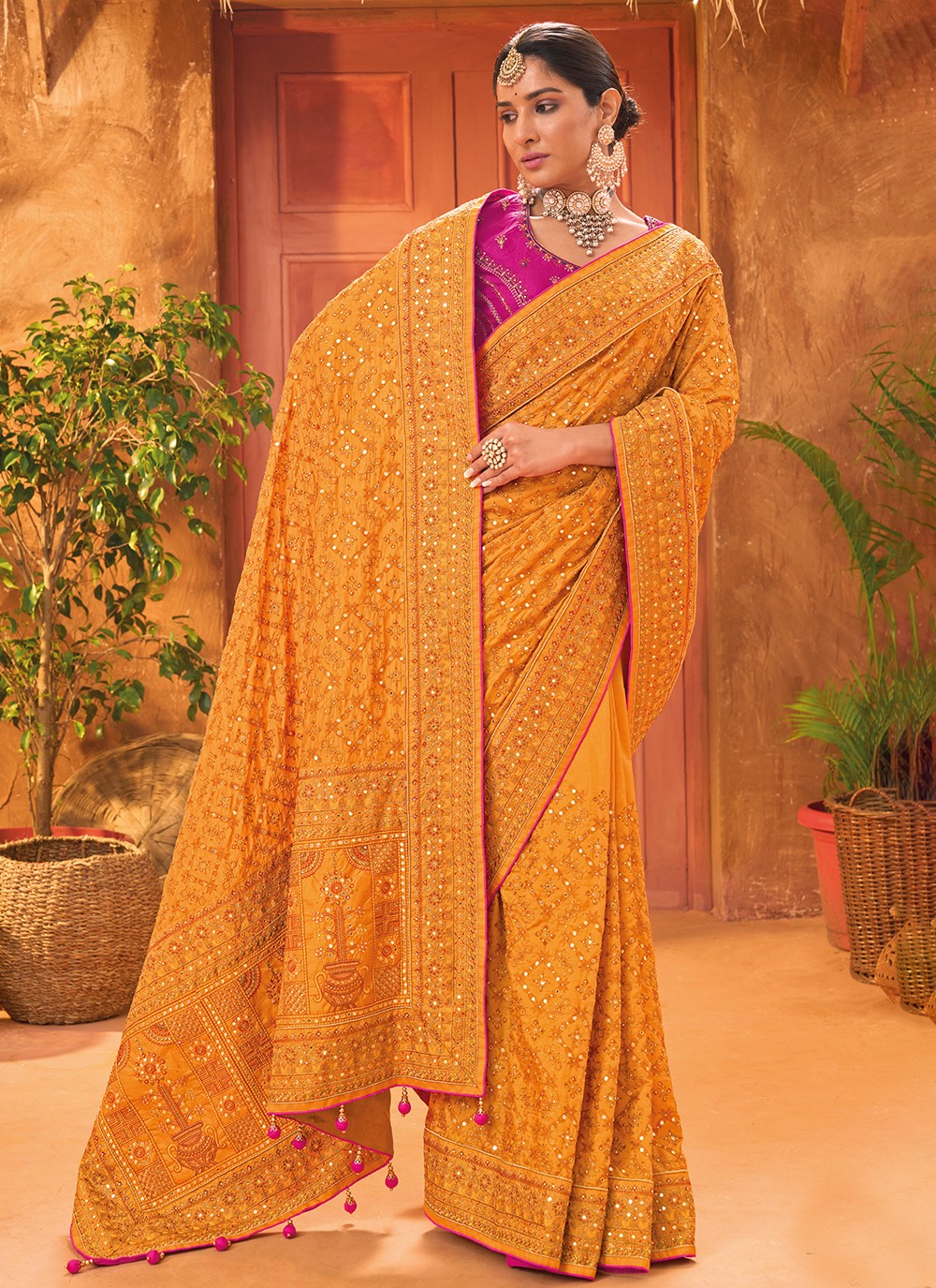 Trendy Cutdana Banarasi Silk Saree - S5228