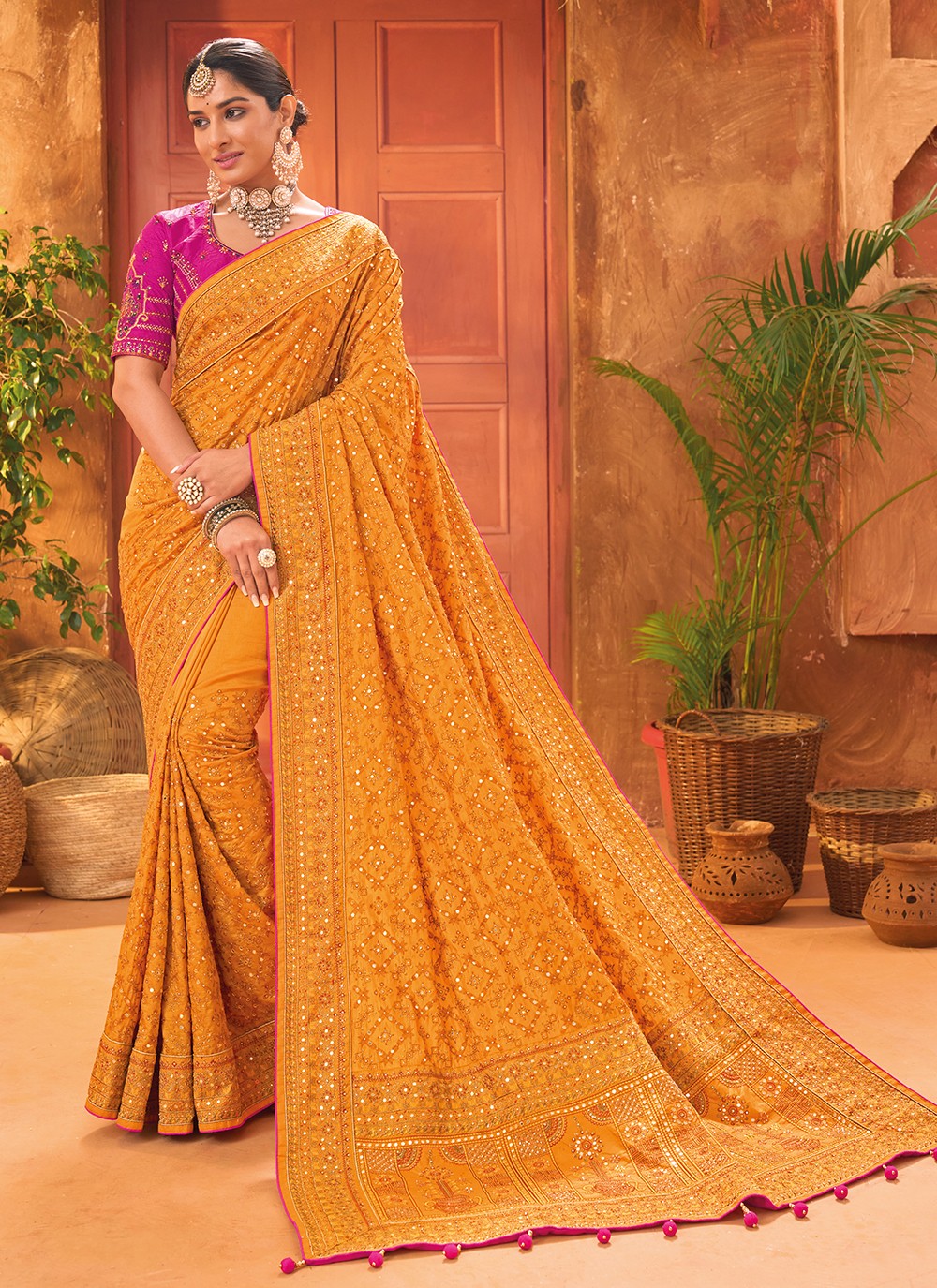 Trendy Cutdana Banarasi Silk Saree - S5228