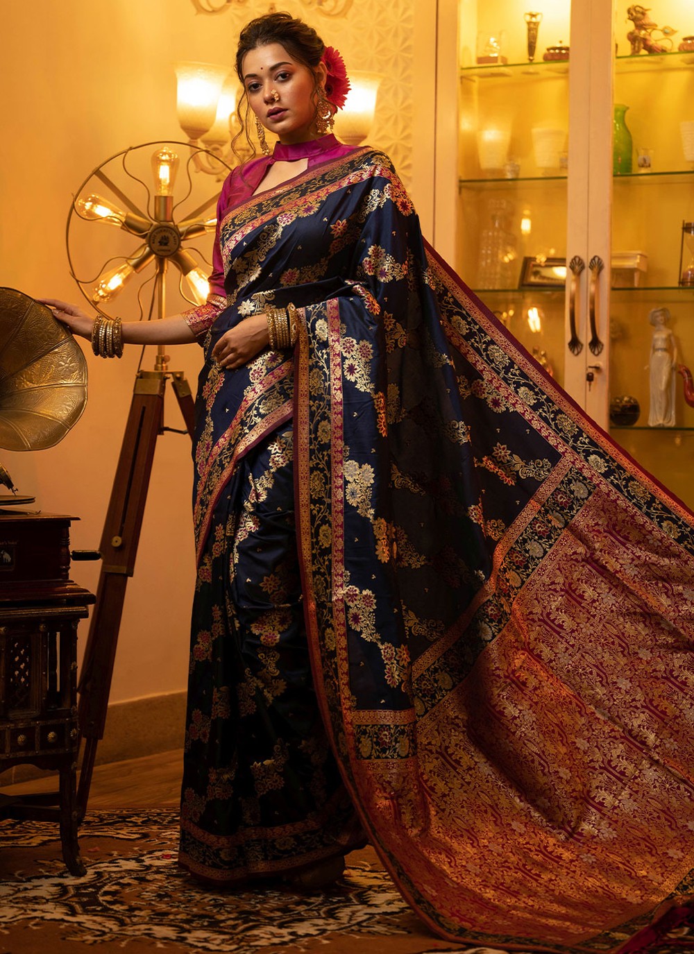 Traditional Weaving Zari Banarasi Silk Saree - S2245