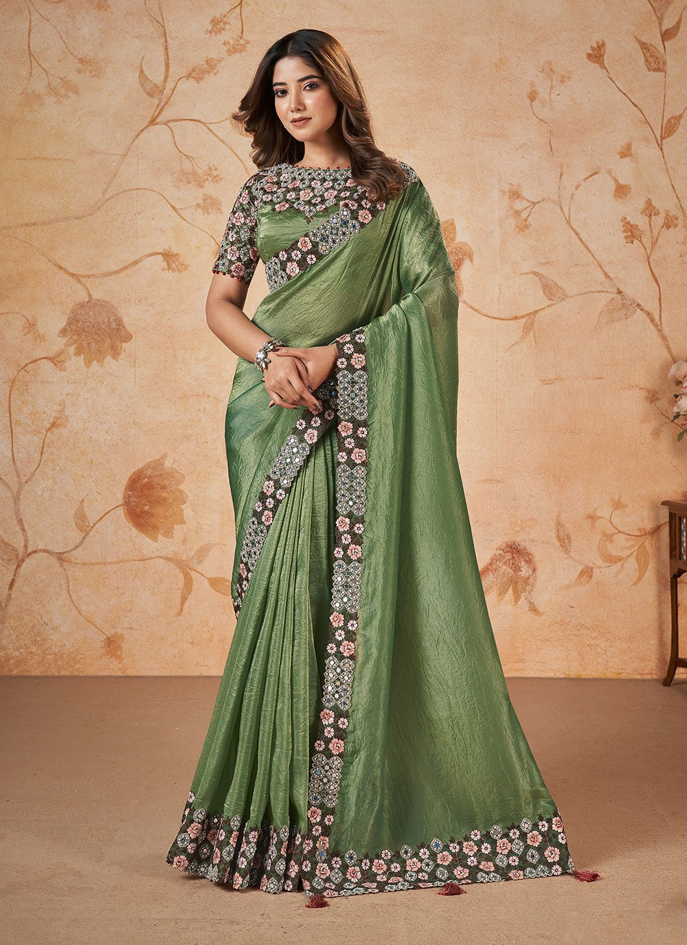 Trendy Cord Banarasi Silk Saree - S5360