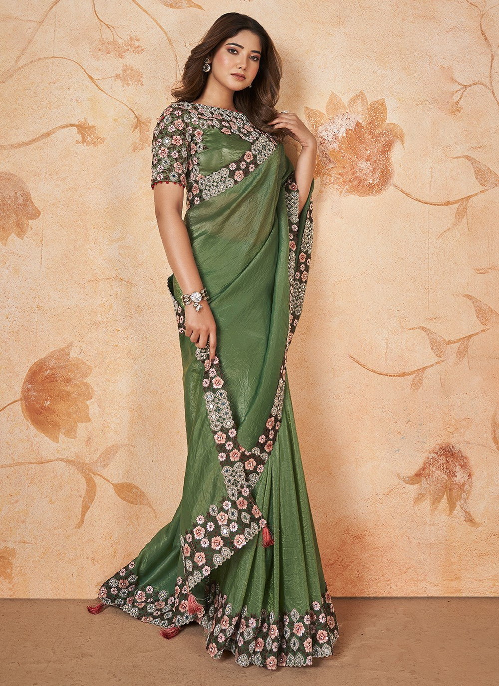 Trendy Cord Banarasi Silk Saree - S5360