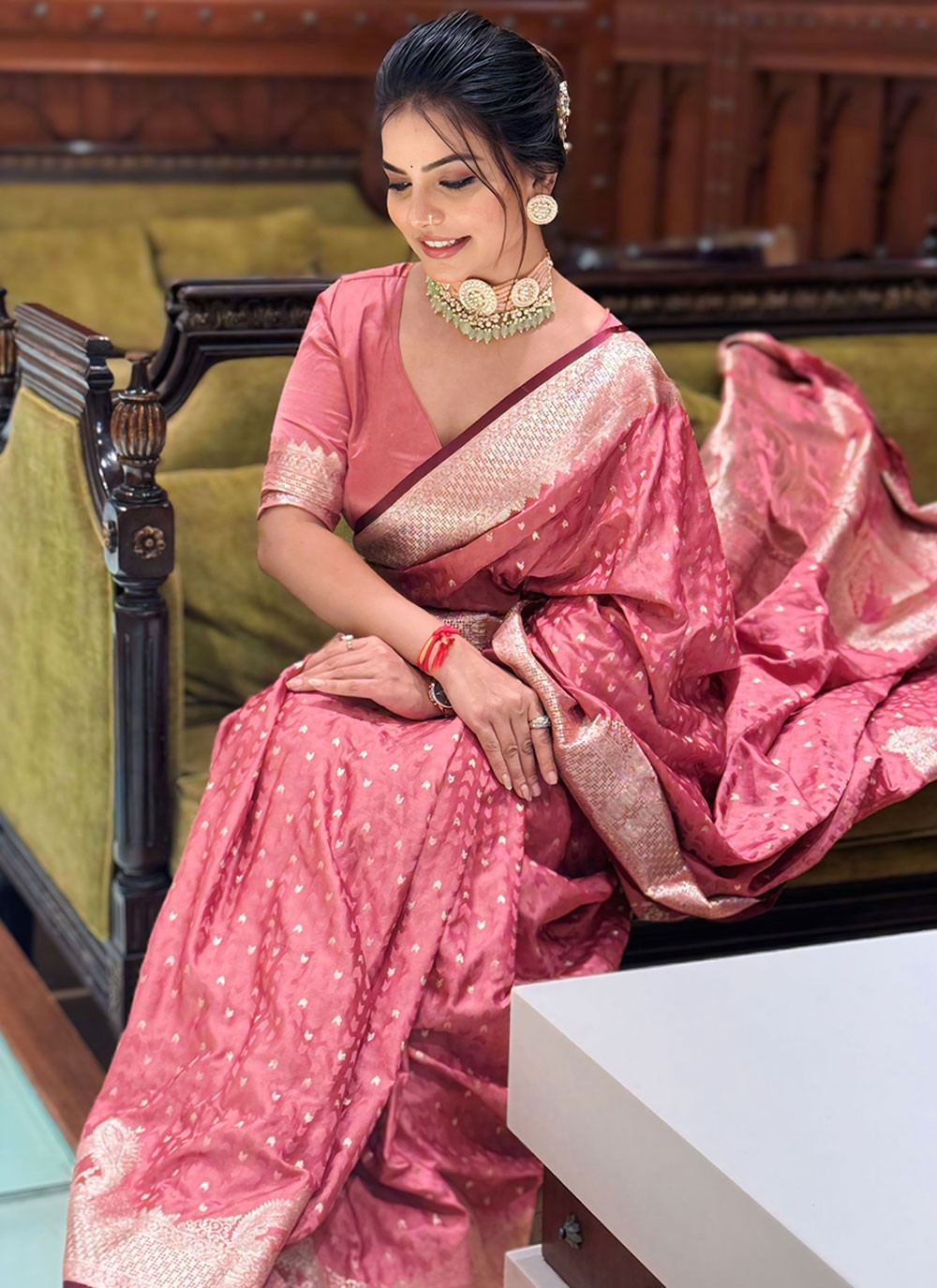 Classic Weaving Zari Banarasi Silk Saree - S8955