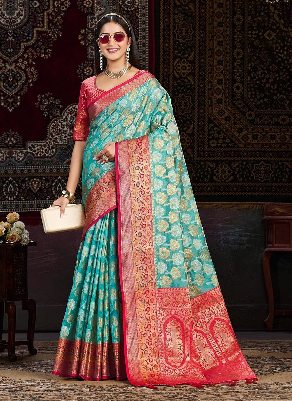 Classic Weaving Zari Kanjivaram Silk Saree - S5308