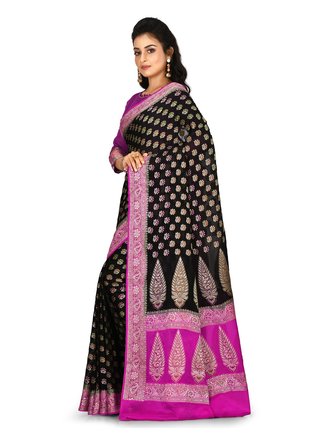 Contemporary Weaving Zari Banarasi Silk Saree - S0376