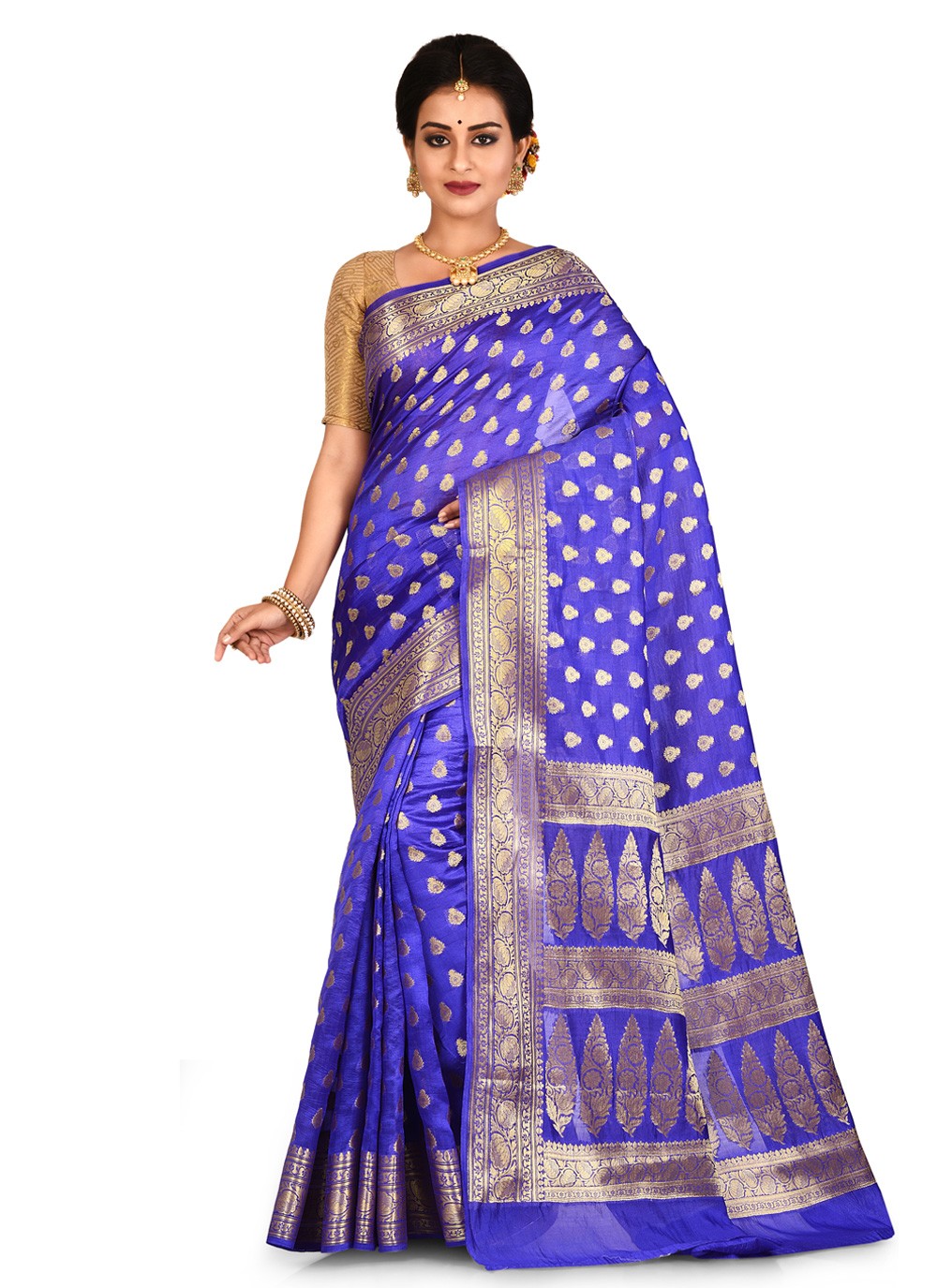 Contemporary Weaving Zari Banarasi Silk Saree - S0376