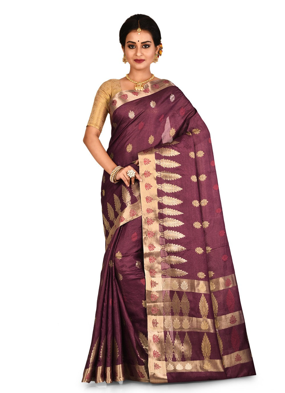 Contemporary Weaving Zari Banarasi Silk Saree - S0376