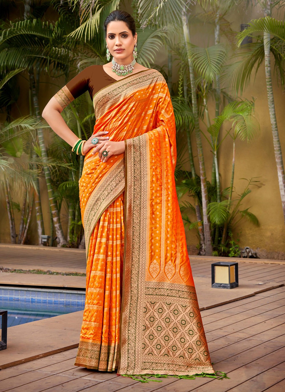 Traditional Weaving Zari Banarasi Silk Saree - S5453