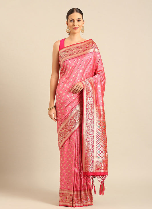 Traditional Weaving Zari Banarasi Silk Saree - S8049