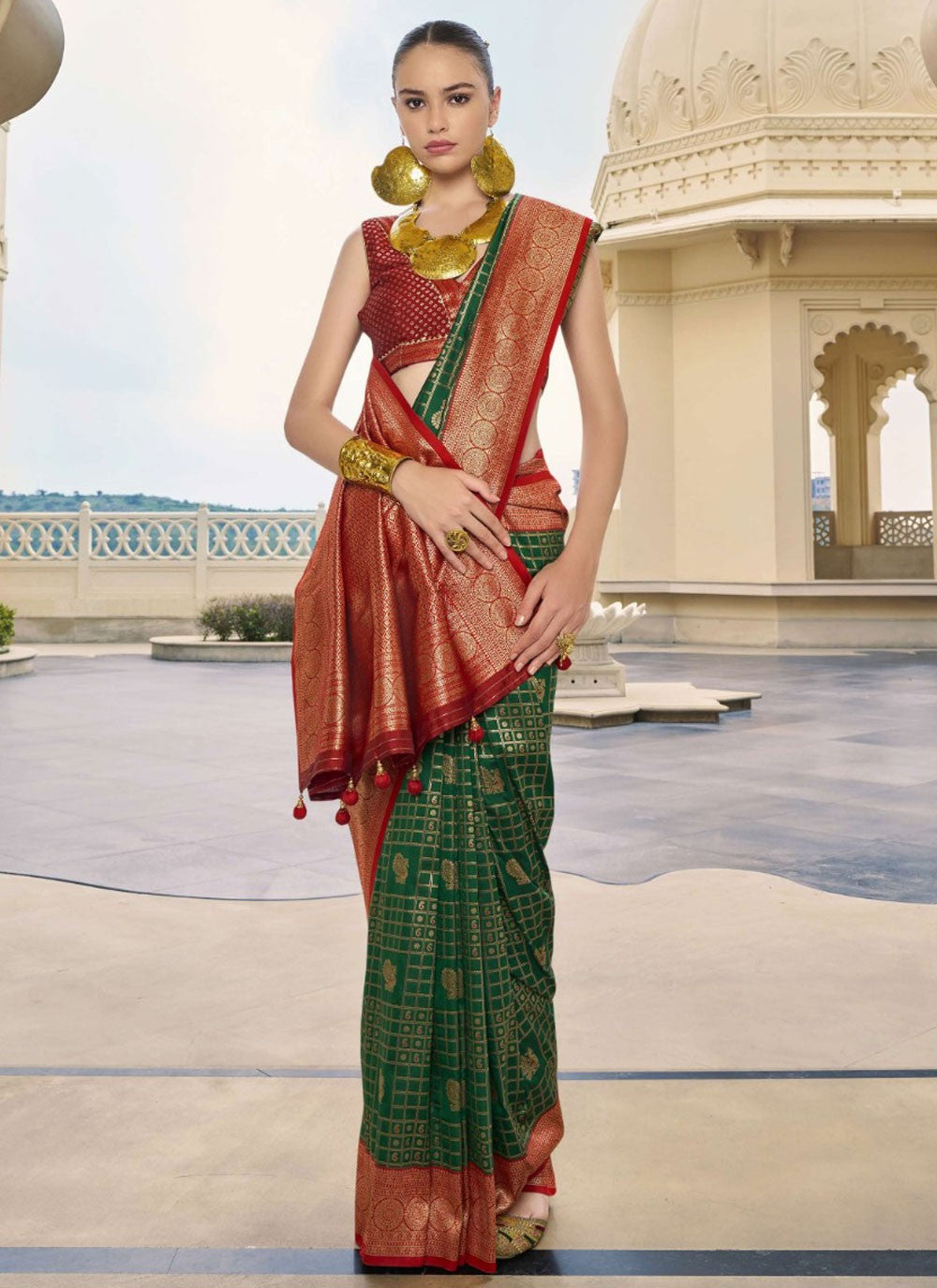 Classic Weaving Zari Banarasi Silk Beige Saree - S11078