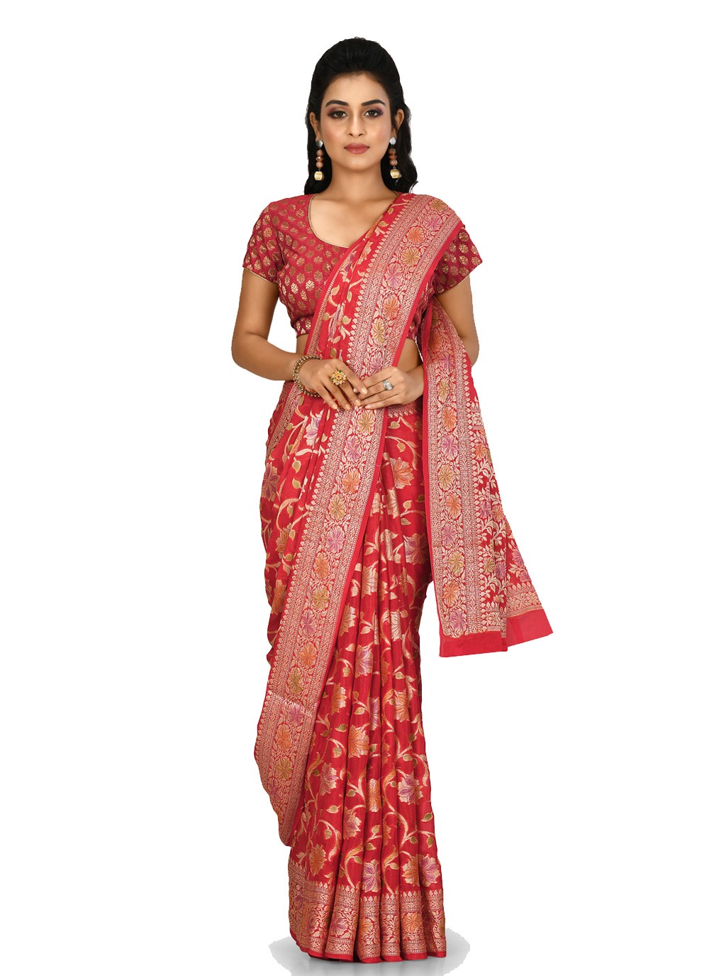 Contemporary Weaving Zari Banarasi Silk Saree - S0376