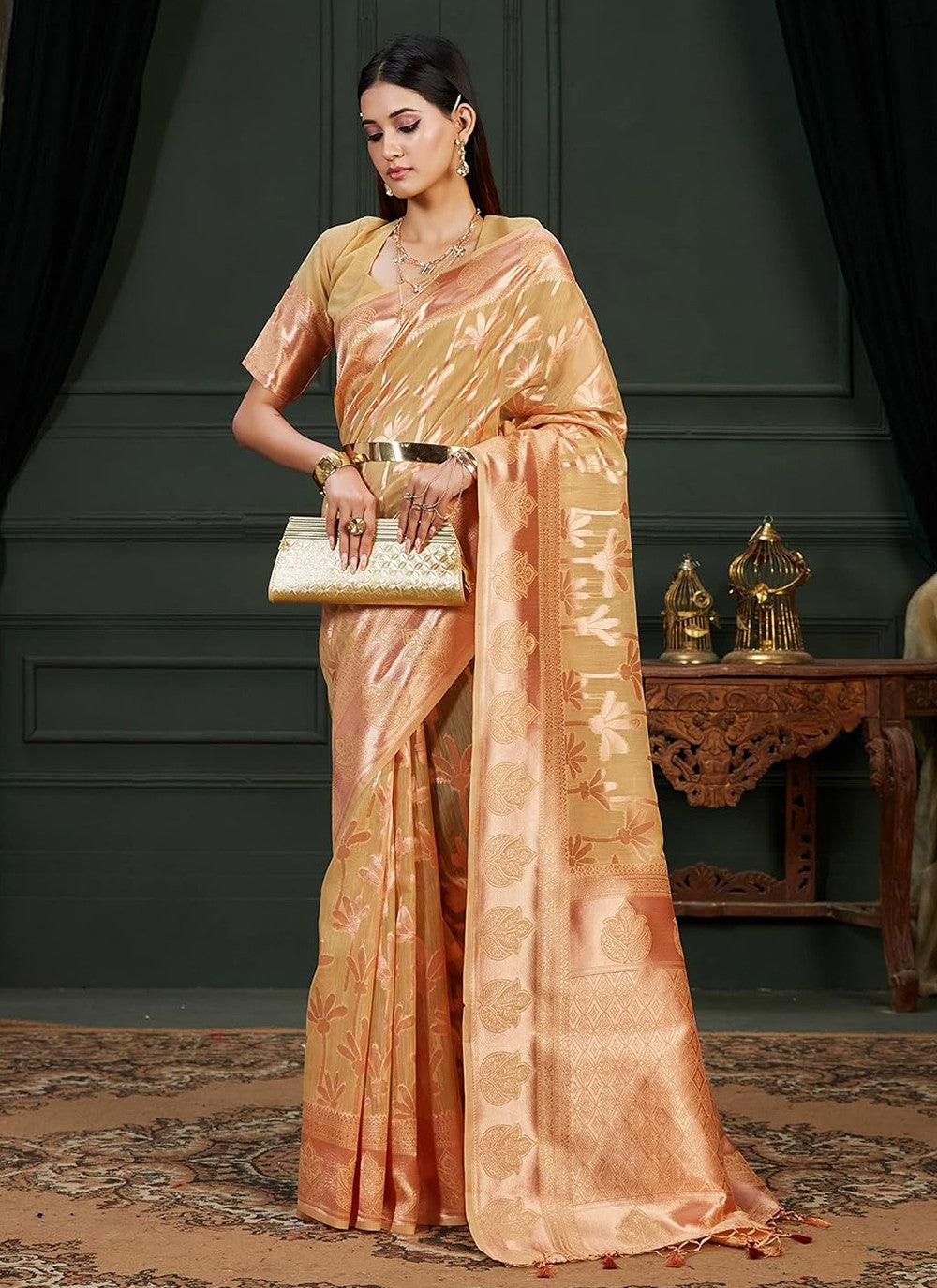 Classic Weaving Zari Kanjivaram Silk Saree - S5322