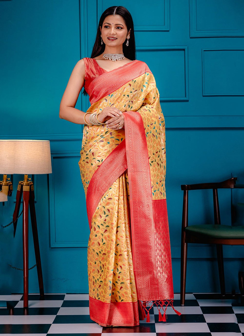 Classic Zari Kanjivaram Silk Saree - S7079