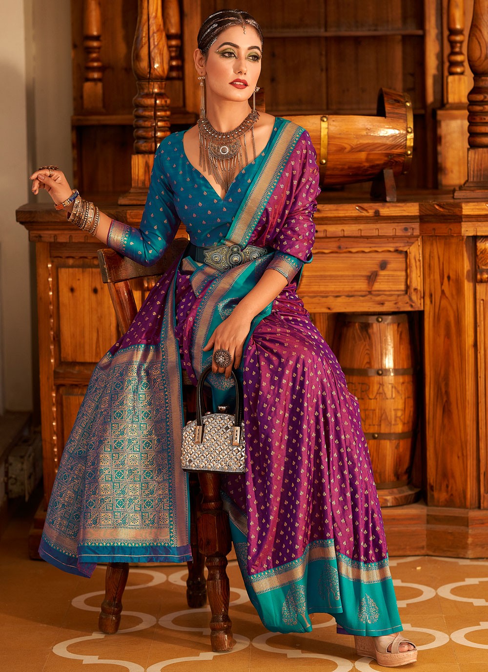 Classic Border Work Banarasi Silk Saree - S9288