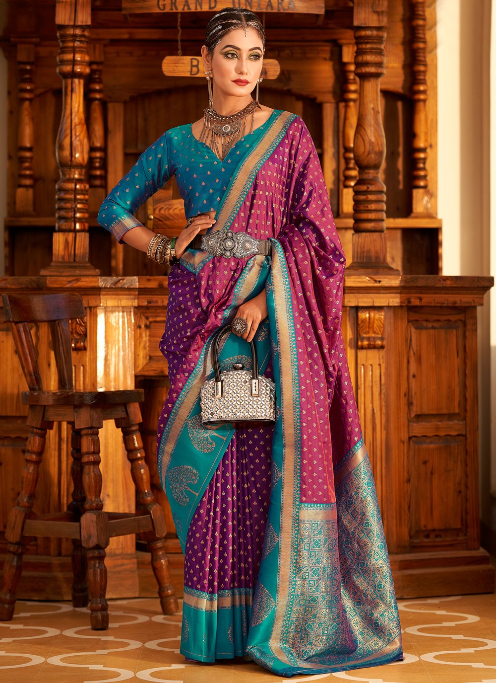 Classic Border Work Banarasi Silk Saree - S9288