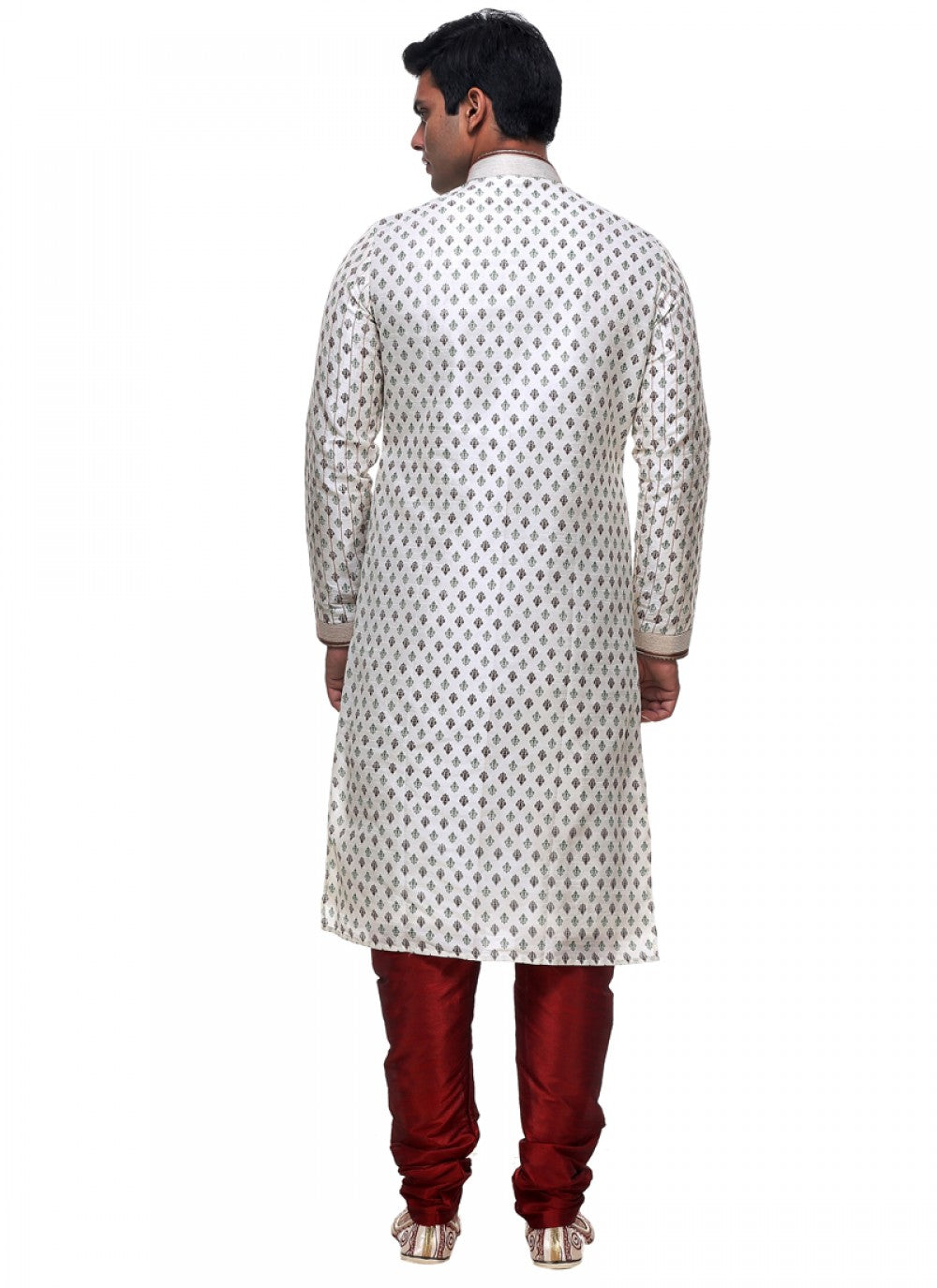 Plain Silk Cream Kurta Pyjama - M1006