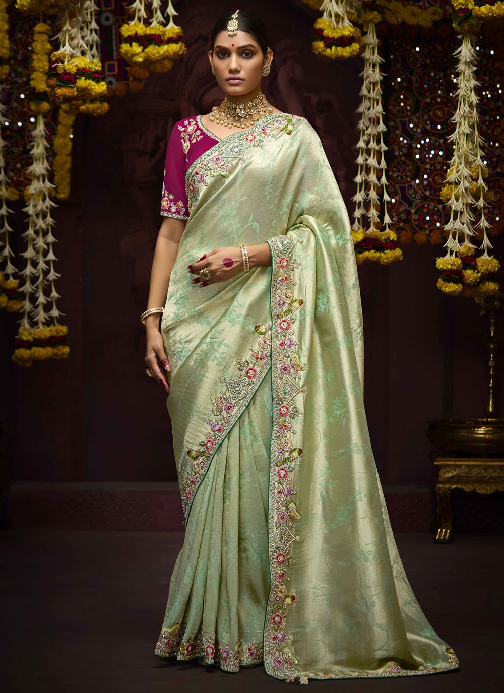 Classic Beads Kanjivaram Silk Saree - S9712