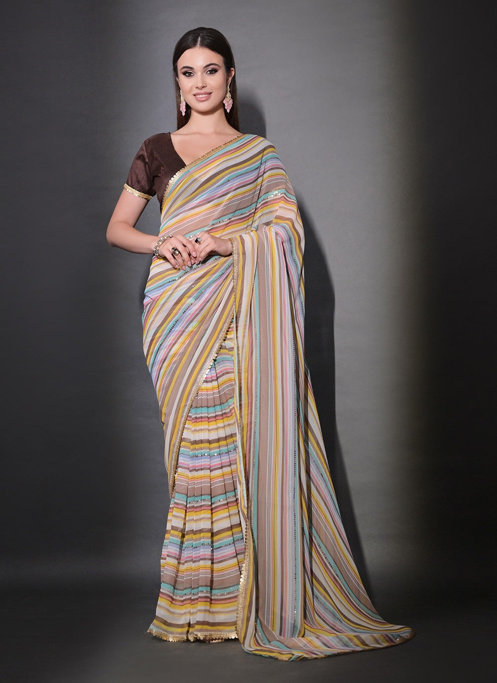 Classic Sequins Georgette Saree - S7194