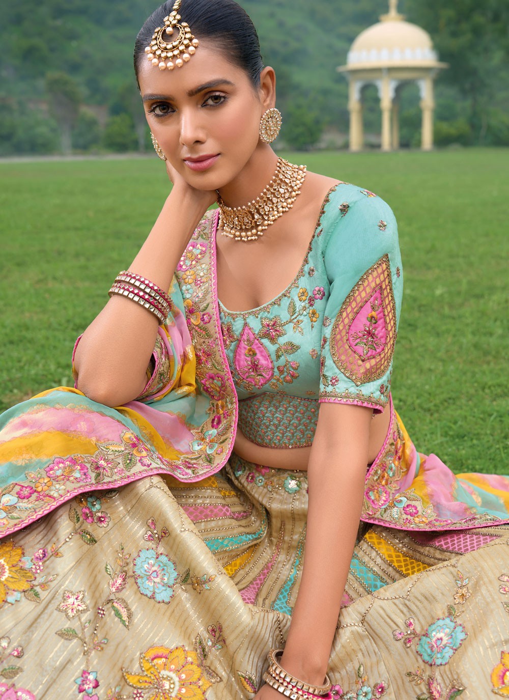 Embroidered Silk Lehenga - L3142