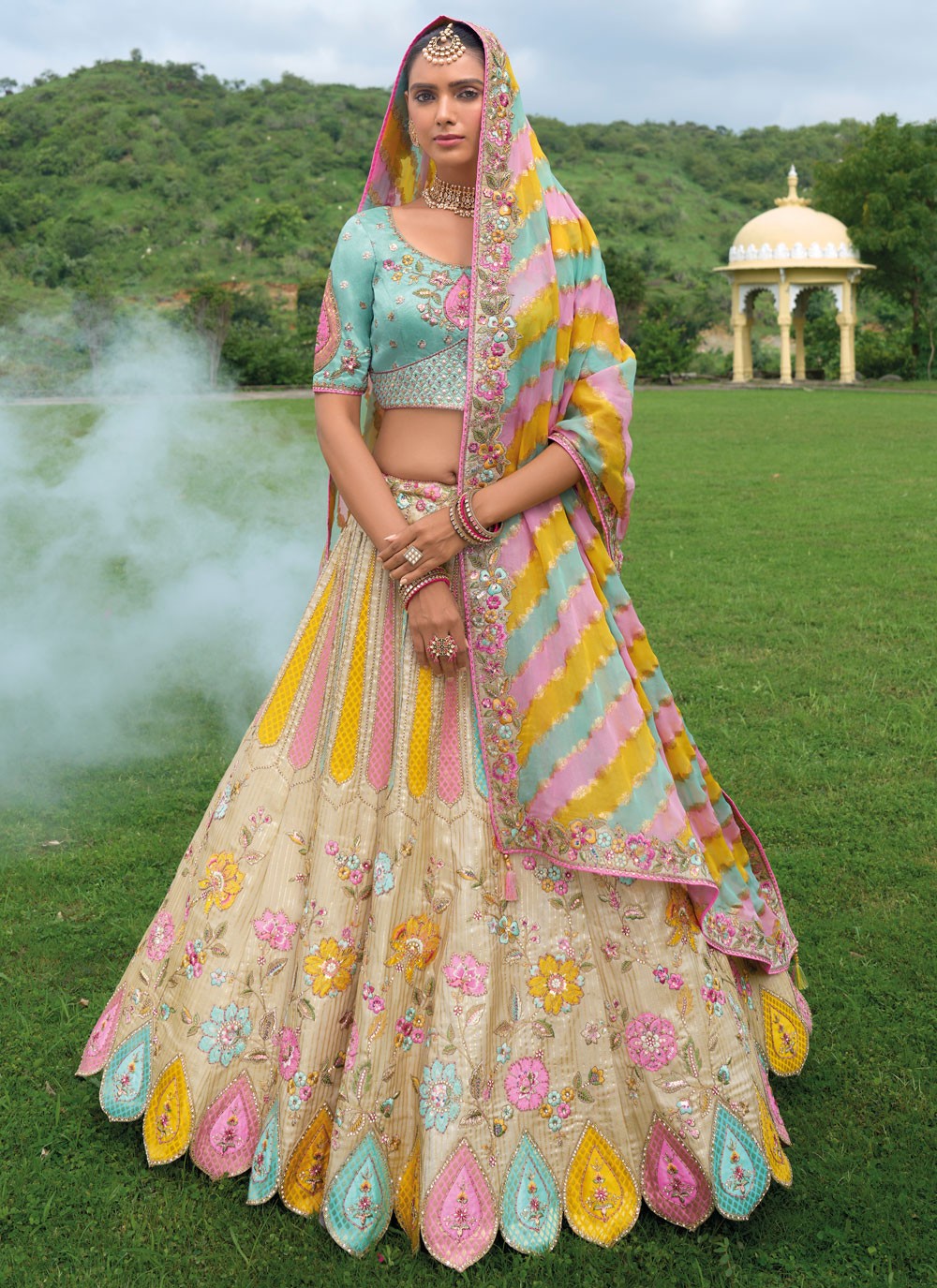 Embroidered Silk Lehenga - L3142