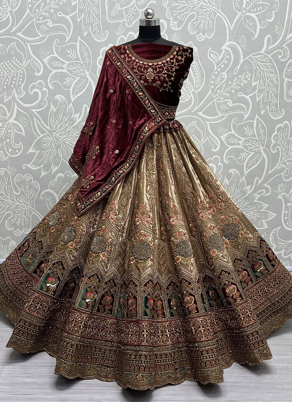 Diamond Velvet A - Line Lehenga - L1437