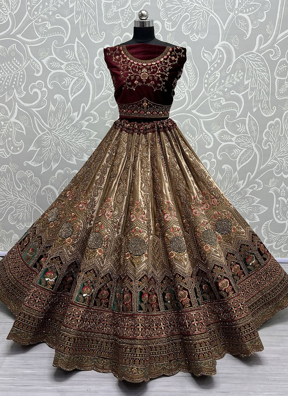 Diamond Velvet A - Line Lehenga - L1437