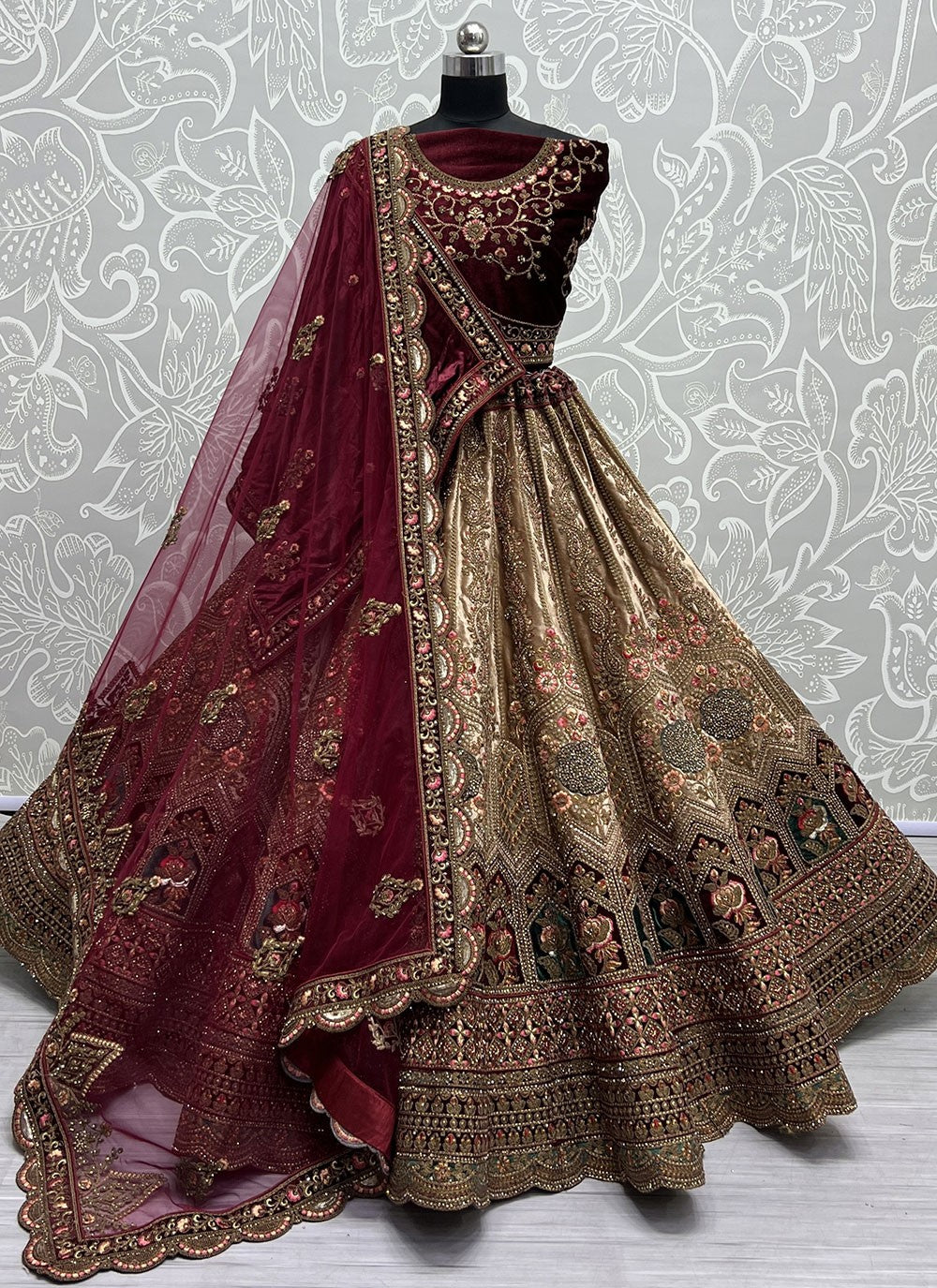 Diamond Velvet A - Line Lehenga - L1437