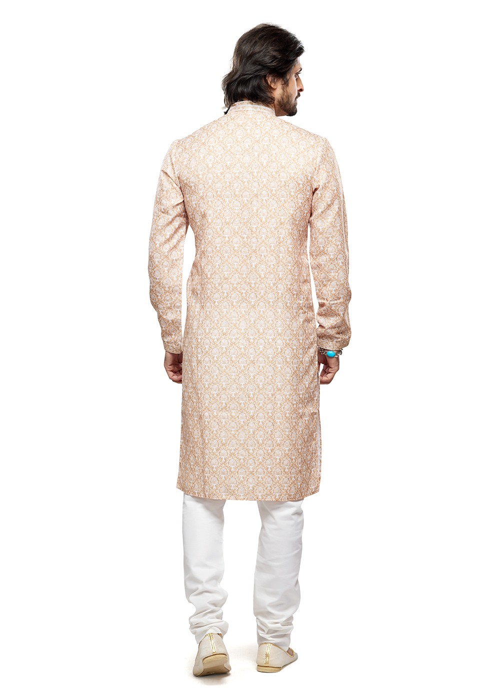 Digital Print Cotton Beige Kurta Pyjama - M6741