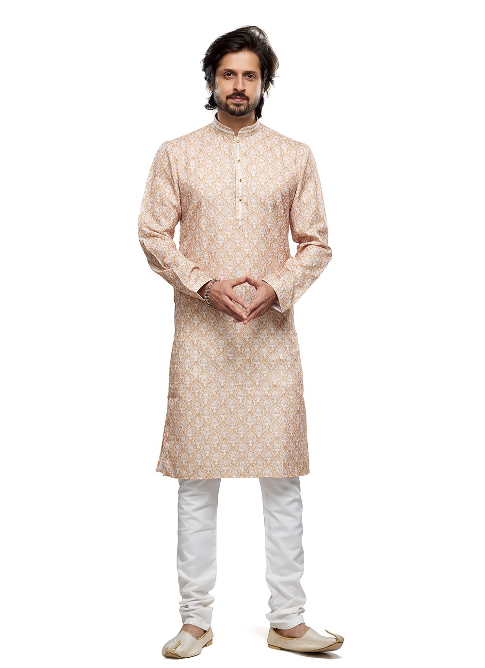 Digital Print Cotton Beige Kurta Pyjama - M6741