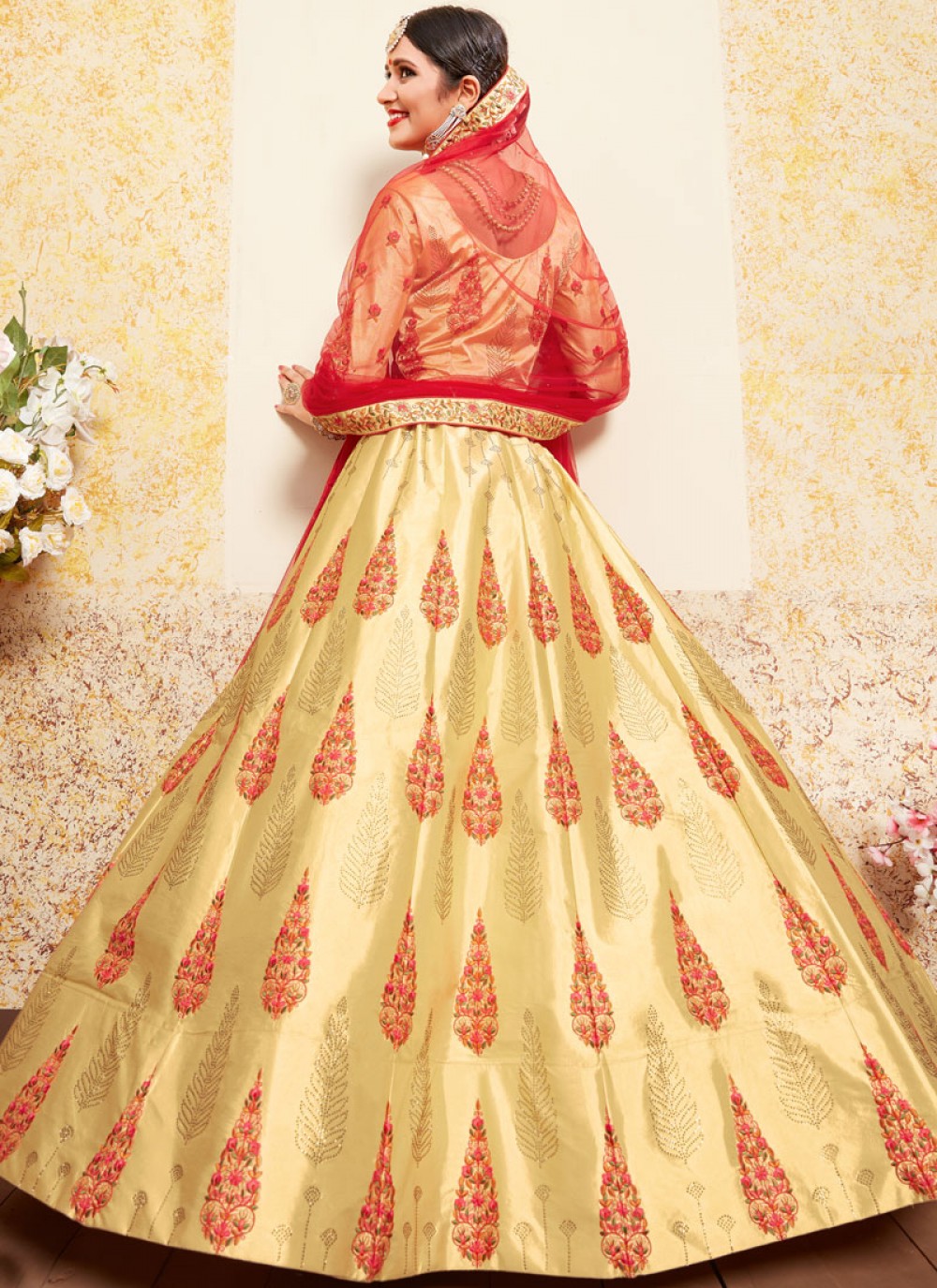 Swarovski Satin A - Line Lehenga - L0012