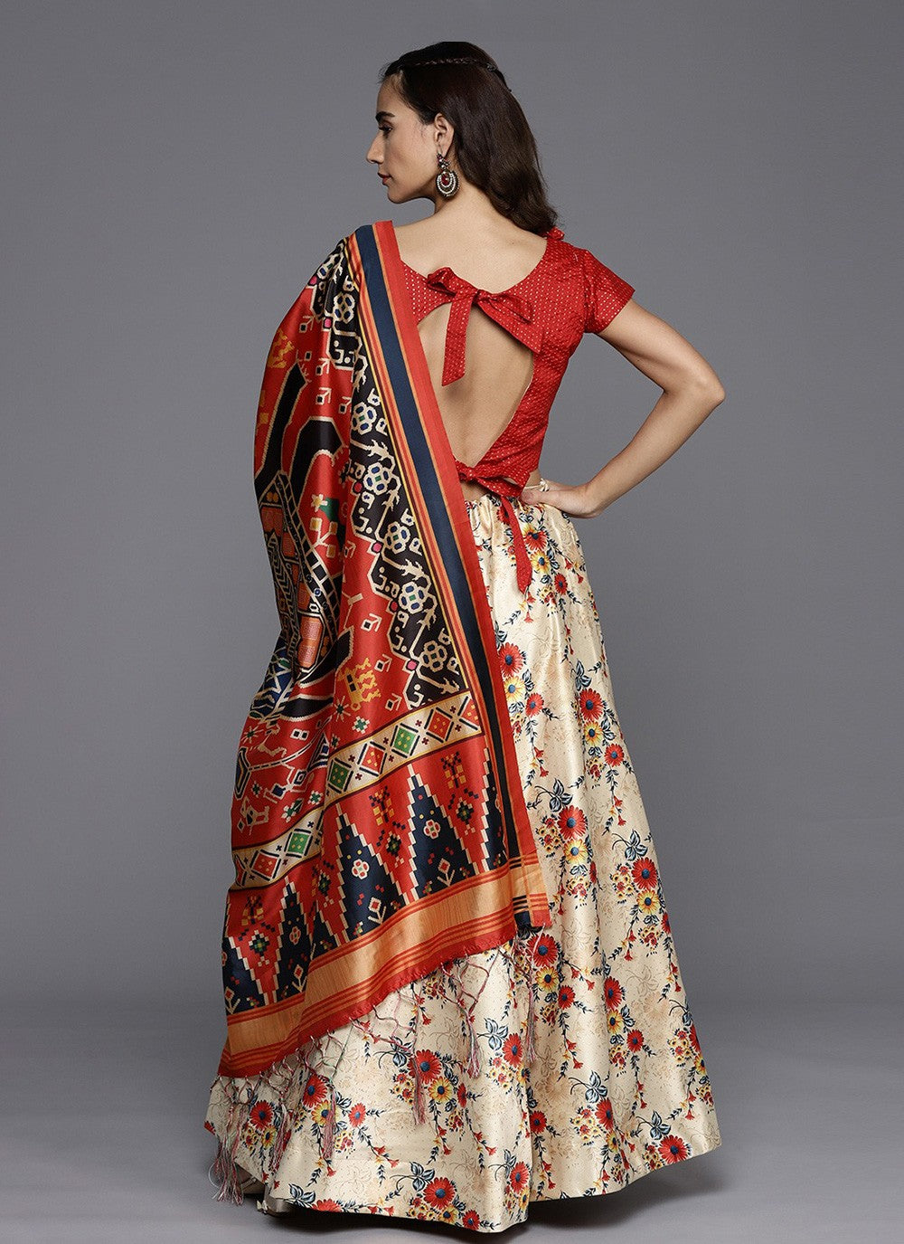 Digital Print Satin Silk A - Line Lehenga - L2124