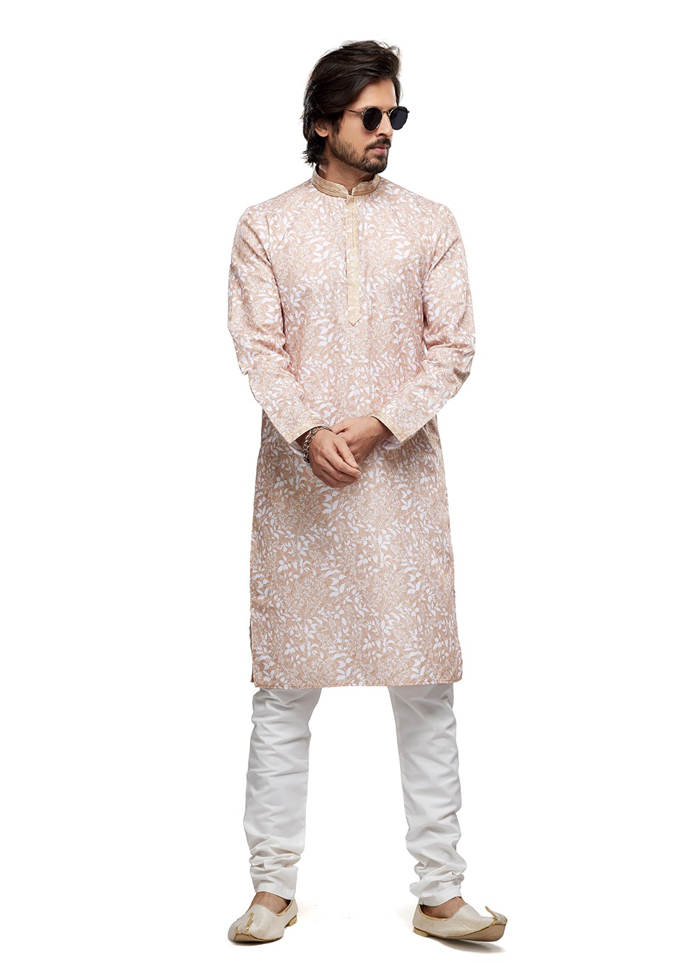 Digital Print Cotton Beige Kurta Pyjama - M6732