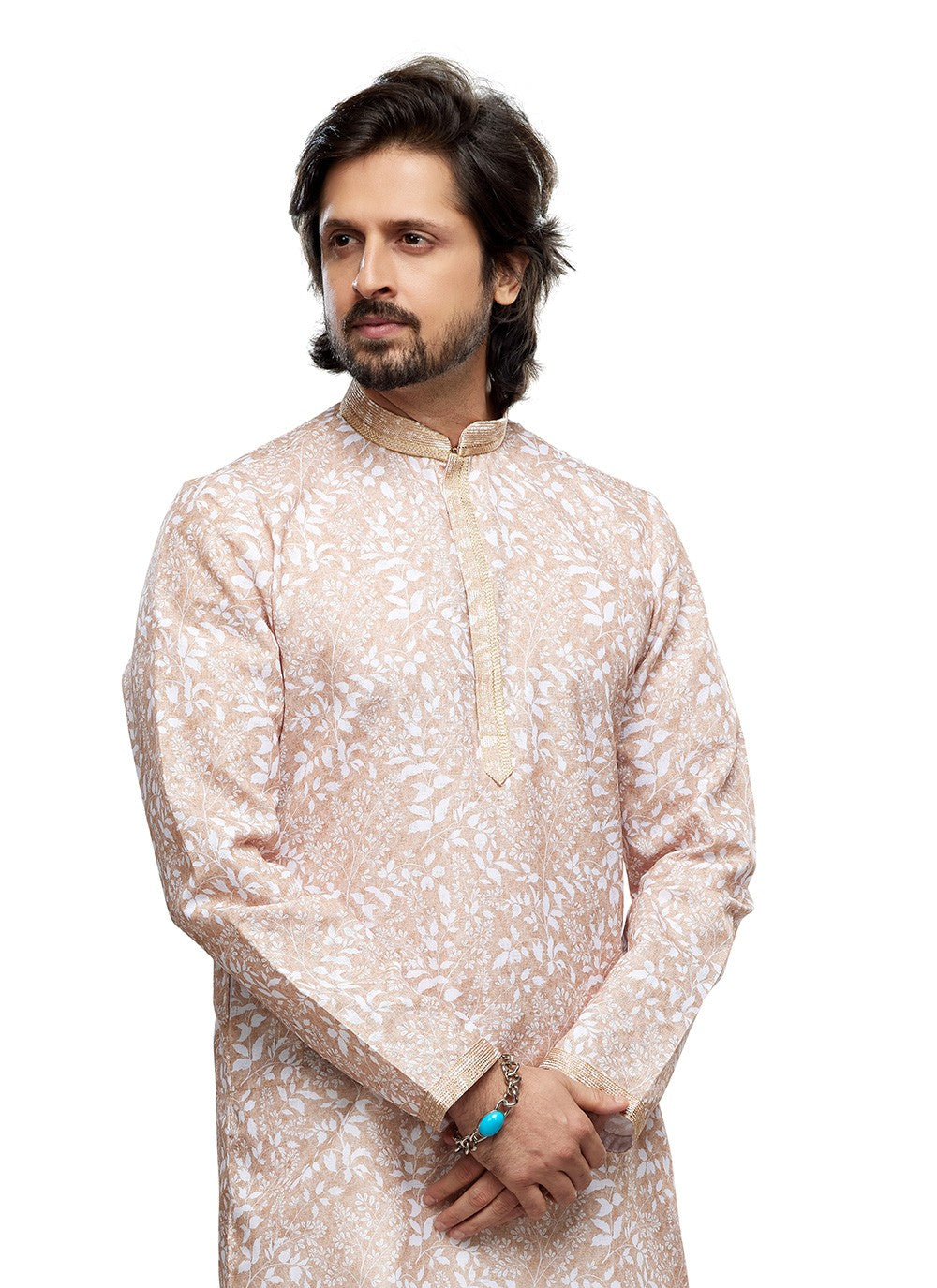 Digital Print Cotton Beige Kurta Pyjama - M6732