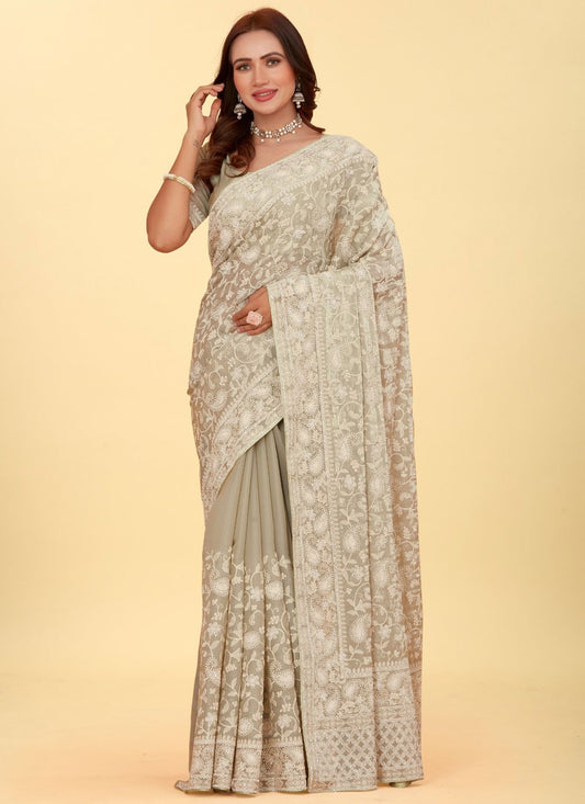 Dimond, Embroidered Jimmy Chu Saree - S12199