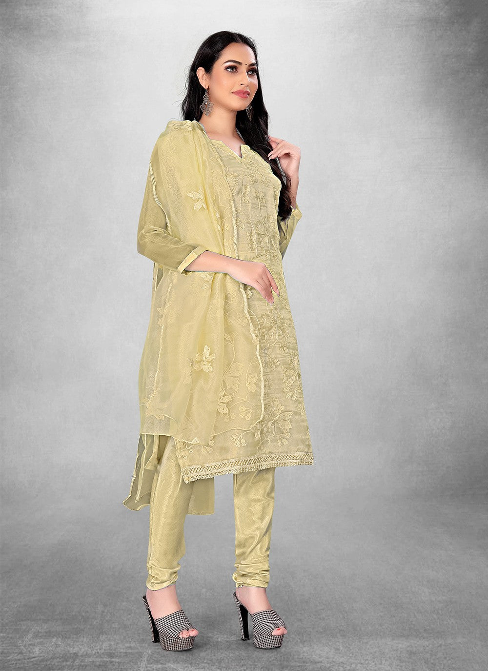 Organza Churidar Suit - T1822